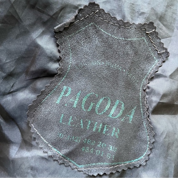 Vintage Lamb Leather Draped Jacket Belted Brown Cropped Moto Oversized Biker - Picture 8 of 10